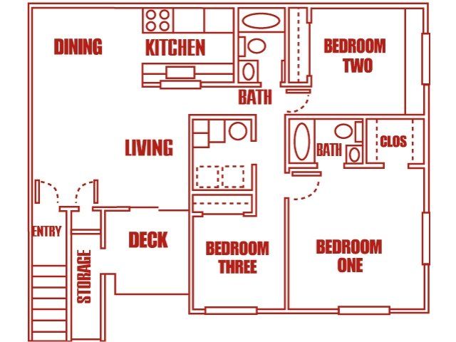 Three Bedroom highland pointe apartments - salt lake city, utah | floor plan Three Bedroom highland pointe apartments - salt lake city, utah | floor plan